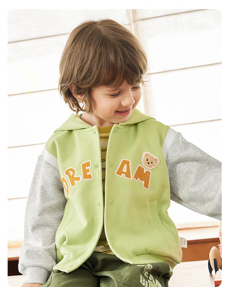 BALABALA Children's Clothing, Baby Outerwear for Boys And Girls, Infant Top, 2026 New Style, Kids Autumn Wear, Loose Soft Hooded Jacket 21