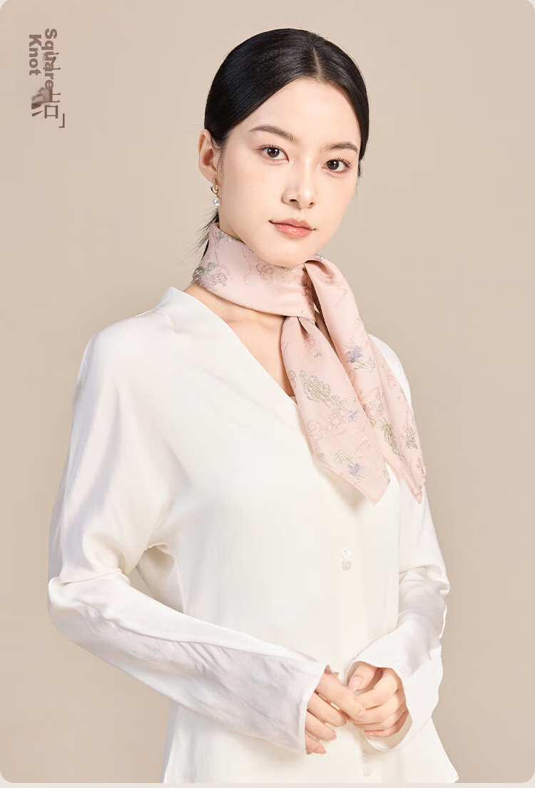 JIUMU 100% Mulberry Silk Scarf, Square Shawl for Women, Gift for Teachers And Mothers, Birthday Present, Gift Box Packaging 4