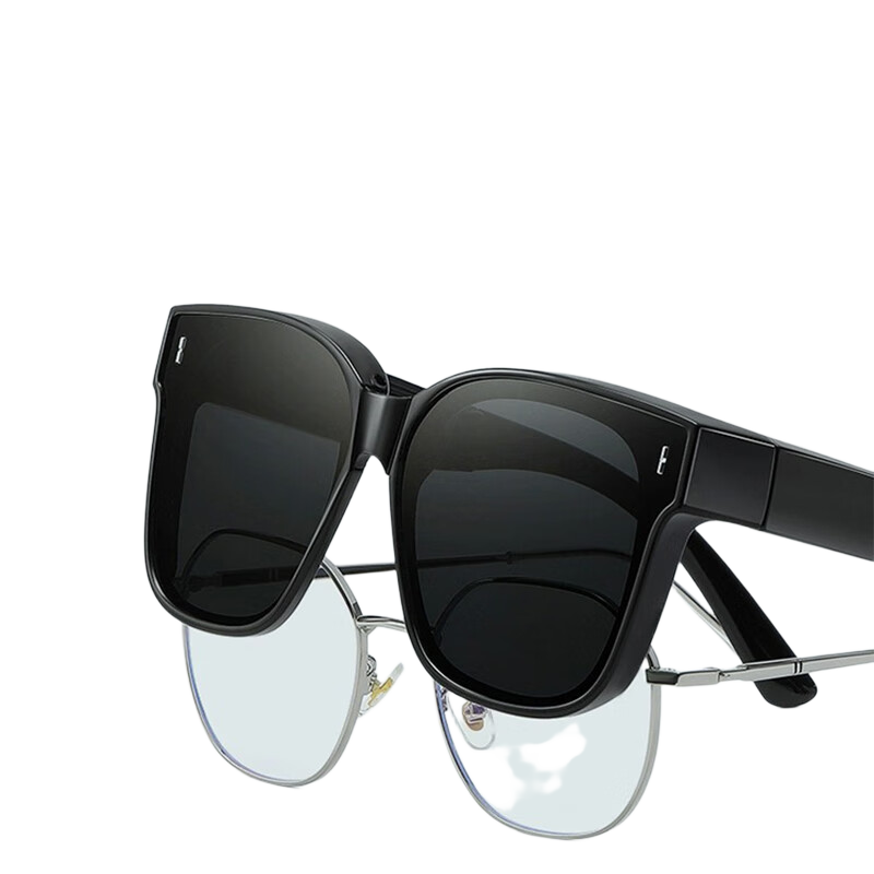 LESCA LUNETIER Foldable Sunglasses with Prescription Lenses for Men, Driving-Specific Polarized UV Protection Sunglasses for Round Faces