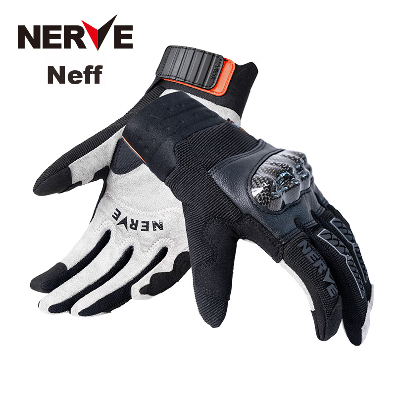 NERVE Cyber Motorcycle Riding Gloves Magnetic Spring Summer Unisex Carbon Fiber Protective Ventilated Breathable Black M