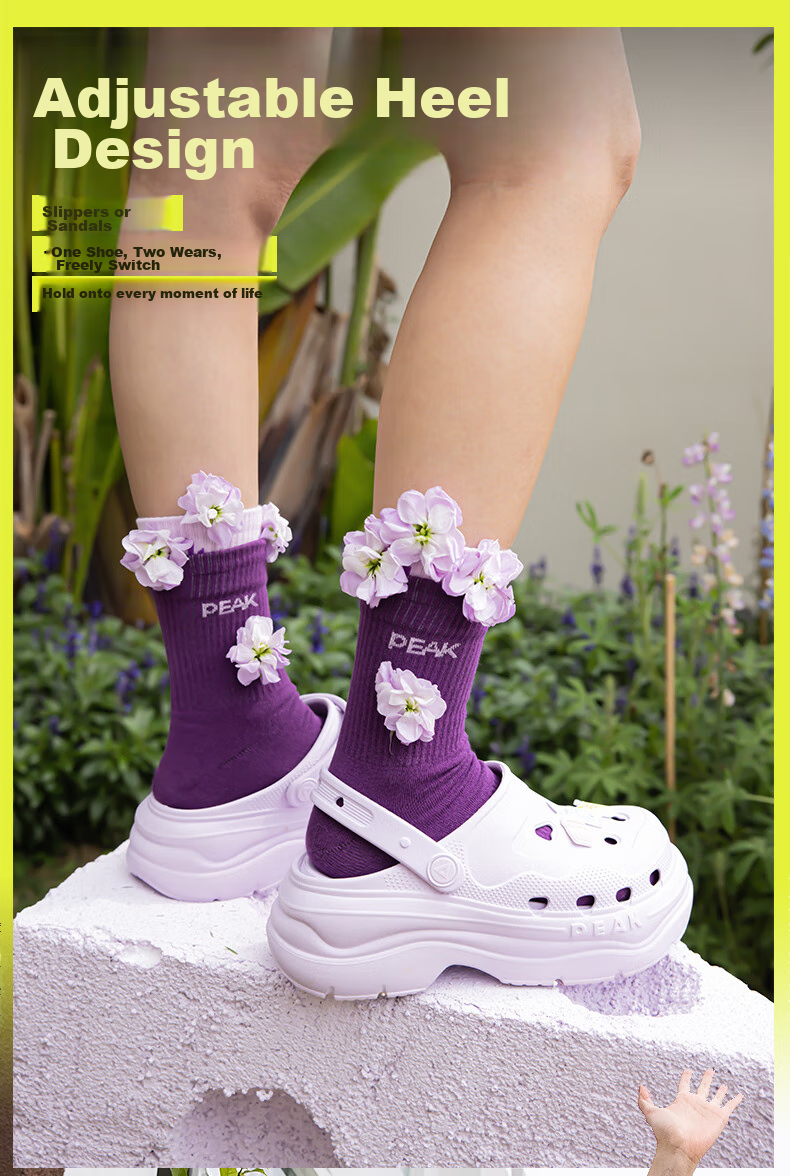 PEAK Elevated Perforated Shoes for Women, Summer Student Versatile Trendy Fashion Soft-Soled Comfortable Sandals ET52102L 8