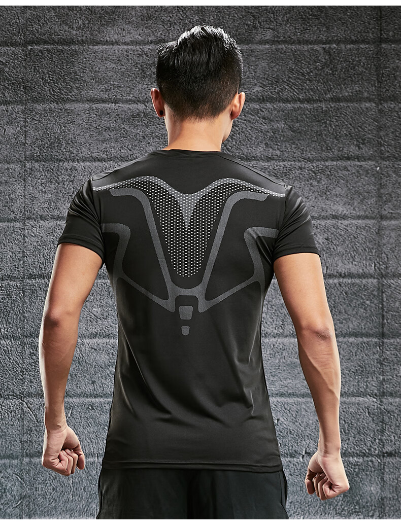 BURUITE Men's Swimwear Anti-Embarrassment Top Swimming Gear Youth Hot Spring Short Sleeve Tight T-Shirt Quick-Dry New Model 1