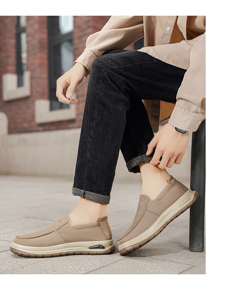 Warrior Official Slip-On Men's Shoes Summer 2026 New Breathable Mesh Dad Old Beijing Cloth Shoes Khaki Size 39 10