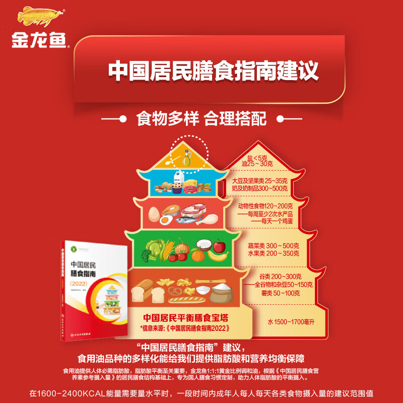 金龙鱼 食用油 黄金比例食用调和油 1.8l(新老包装随机发货)