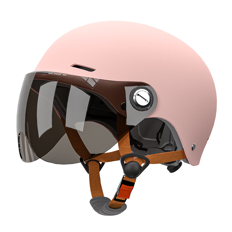 Tianqi Electric Bicycle Helmet, 3C Certified, New National Standard A-Class Half Helmet, Summer Style, Breathable, for Electric Scooters And Motorcycles, Safety Helmet for Men And Women, All-Season Use, TQ209 Pink Short Tea