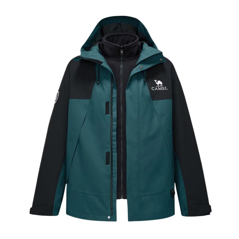 Camel Jiao Long Men's Softshell Jacket Wang Junkai Edition Hard Shell Spring Autumn Waterproof Mountaineering Jacket M34CAFO730D