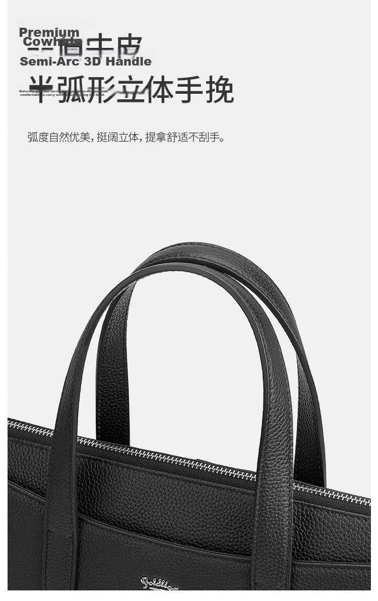 Goldlion Large Capacity Briefcase, Horizontal Style Business Handbag for Men, Laptop Bag, Birthday Gift 6