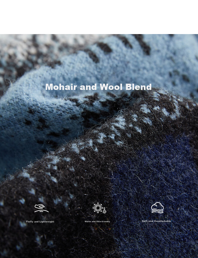 CABBEEN Mohair and Wool Blend Geometric Pattern Gradient Soft Fluffy Long Sleeve Sweater Spring 2026 5