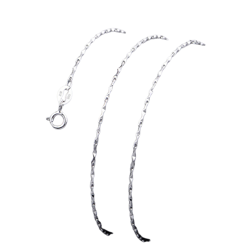 Dijing 999 Sterling Silver Necklace for Women, Single Chain without Pendant, Collarbone Chain, Bare Chain, Plain Chain, Student Neck Chain, Thin Chain, Elegant And Luxurious