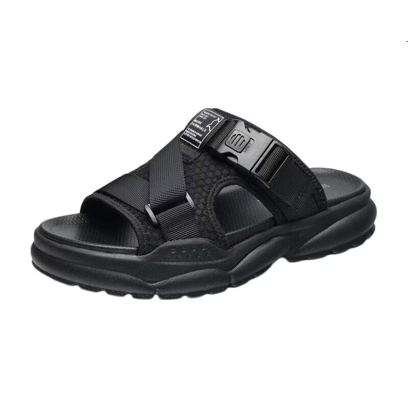 Mark Fairwhale Men's Sandals Fashion Casual Slippers Home Outdoor Beach Lightweight Trendy Black Size 43