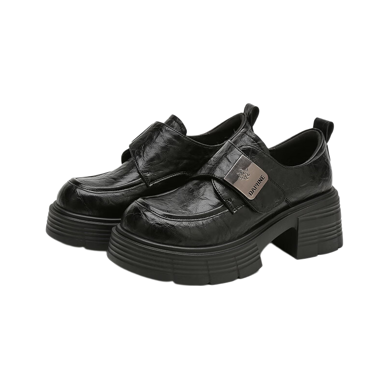 DAPHNE Vintage Style Loafers Women 2025 Autumn New Versatile Niche Thick Sole Leather Shoes Height Increasing Flats Women