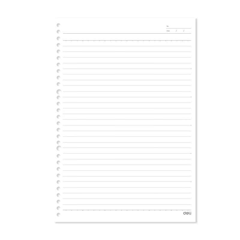Deli A4/60 Sheets Loose-Leaf Refill, 30-Hole Notebook Paper, Research Exam Workbook, Ruled Pages, Single Book NA460-2