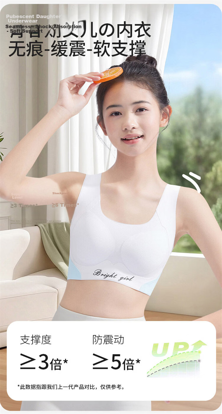 GUJIN Girls Youth Development Seamless Underwear Vest Junior High School Student Sports Bra for Girls Age 12 Teen Girl Bra 1