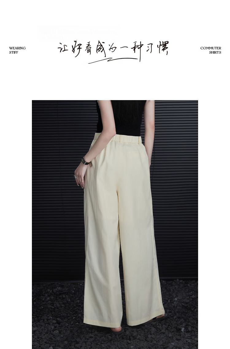 Demana Relaxed Wide-Leg Magic Spring Elastic Waist Pleated Loose Slimming Concealing Casual Pants for Women Premium Feel 10
