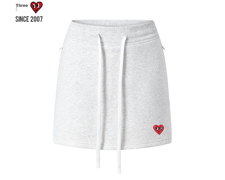 Charles Heart Embroidery Girls' Summer High-Waist Slim Fit Casual Bodycon Skirt Light Floral Gray F 5