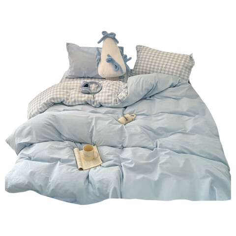 Grace Class 7A Antibacterial Pure Cotton Bedding Set for Single Bed, Includes Bed Sheet And Duvet Cover, 1.5*2m Or 1.2m Bed Size, Sea Salt Milk Coconut Patter