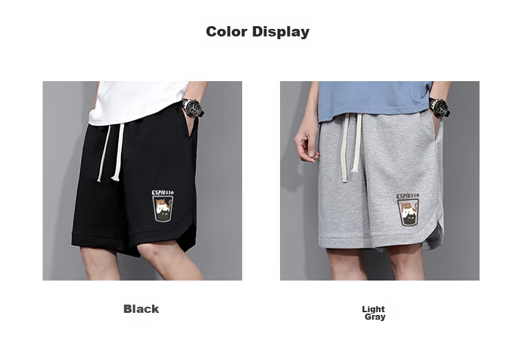 Cotton Casual Men's Summer Shorts Loose Fit Plus Size Five-Point Pants Gray 67; M 22