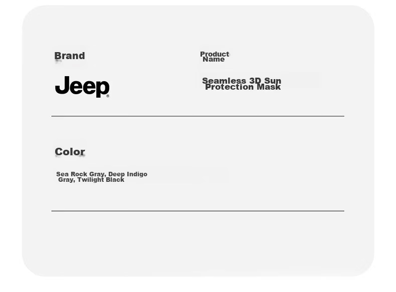 JEEP Men's Summer Outdoor Sunscreen Mask Ice Silk Lightweight Breathable High-Value Eye Protection Face Cover 17