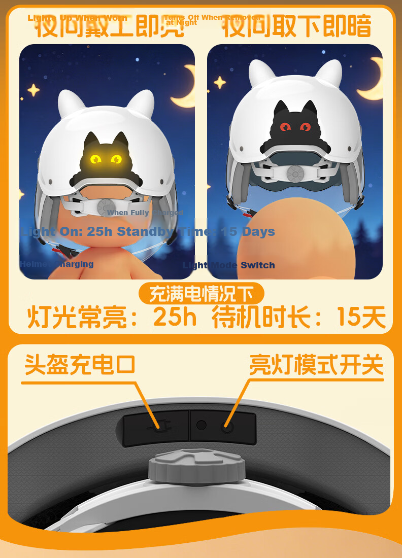 Yundianwei Parent-Child Helmet 3C Certified Electric Vehicle Bluetooth Tail Light Motorcycle Electric Bike Unisex Safety Half Helmet Bluetooth Tail Light Double Visor Four Seasons Summer Special Gray  8