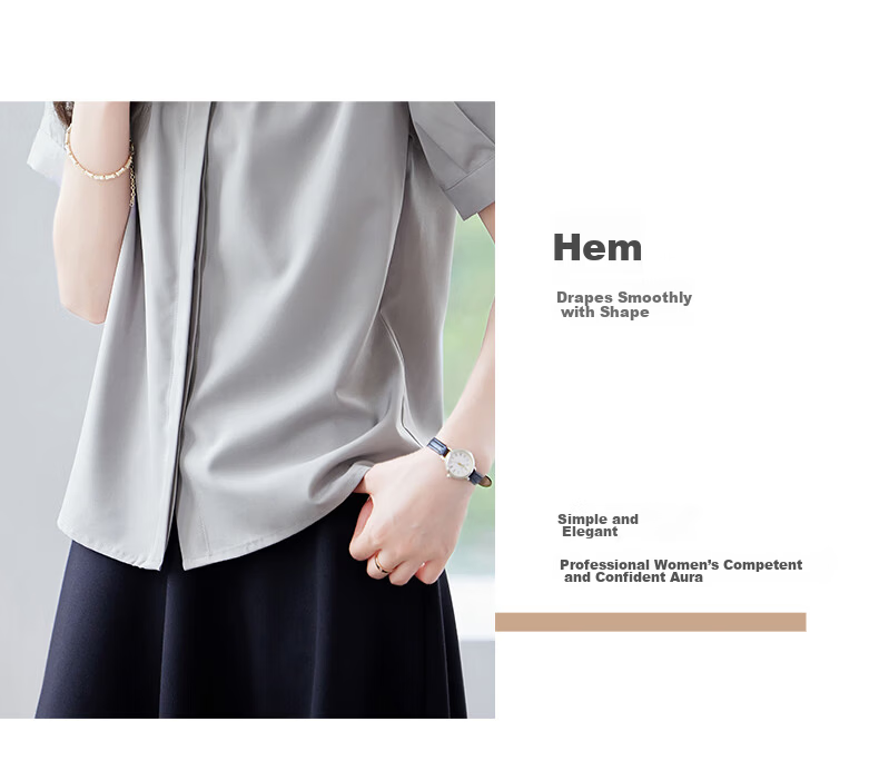 Jeanswest Women's Shirt Short Sleeve Summer Workwear Formal Fashionable Gray 2XL 6