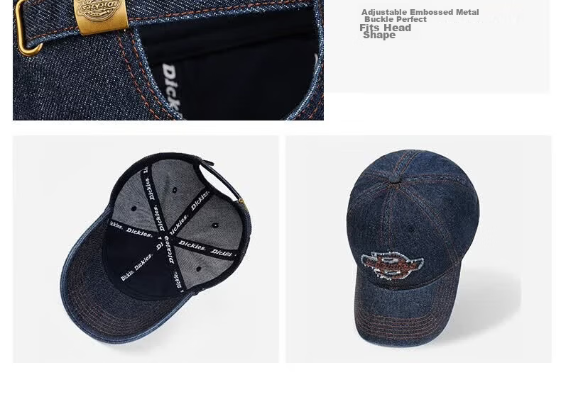Dickies Distressed Vintage Baseball Cap Unisex Couple Sun Protection Deep Fit Duckbill Hat Light Blue 10