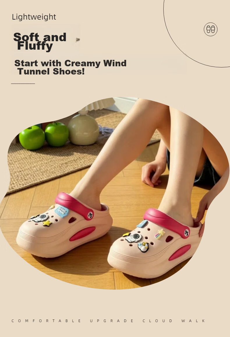 TonLion Women's Summer 2026 Hole Shoes, Height-Increasing Dual-Purpose Casual Sandals, Beach Slippers, Yellow, Size 36-37 1