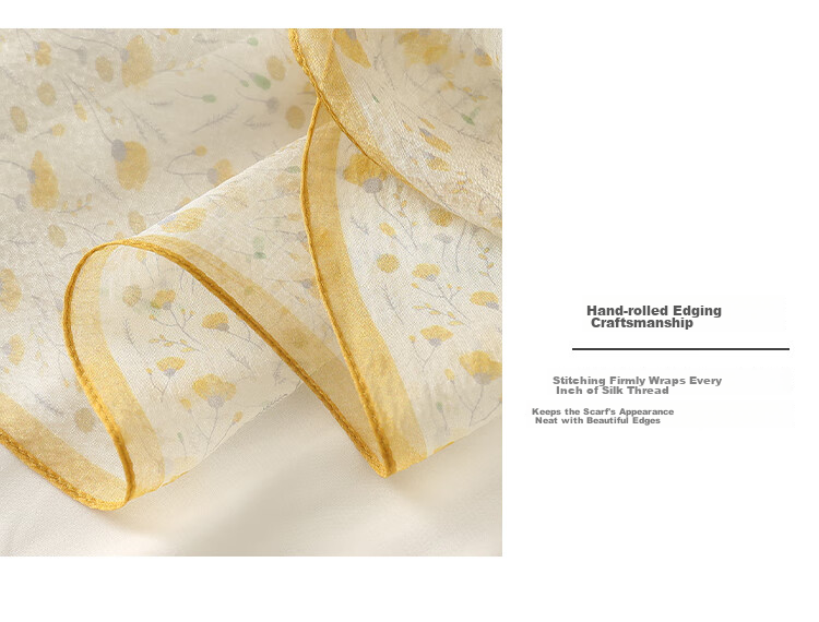Shanghai Story Women's Summer Printed Silk Scarf 100% Mulberry Silk Neck Scarf Commuter Gift for Girlfriend Valentine's Day 5