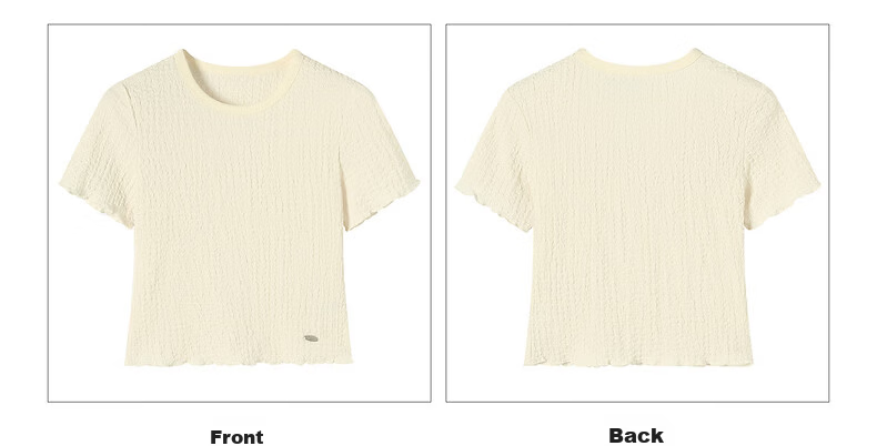 TonLion 2026 Summer New Short Sleeve T-Shirt Women Round Neck Textured Waist Slim Top Stylish Petite 15