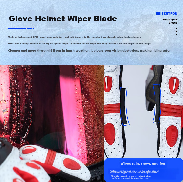 Seibertron Motorcycle Riding Gloves Summer All-Season Carbon Fiber Breathable Vintage Genuine Leather Unisex SPS-7 12