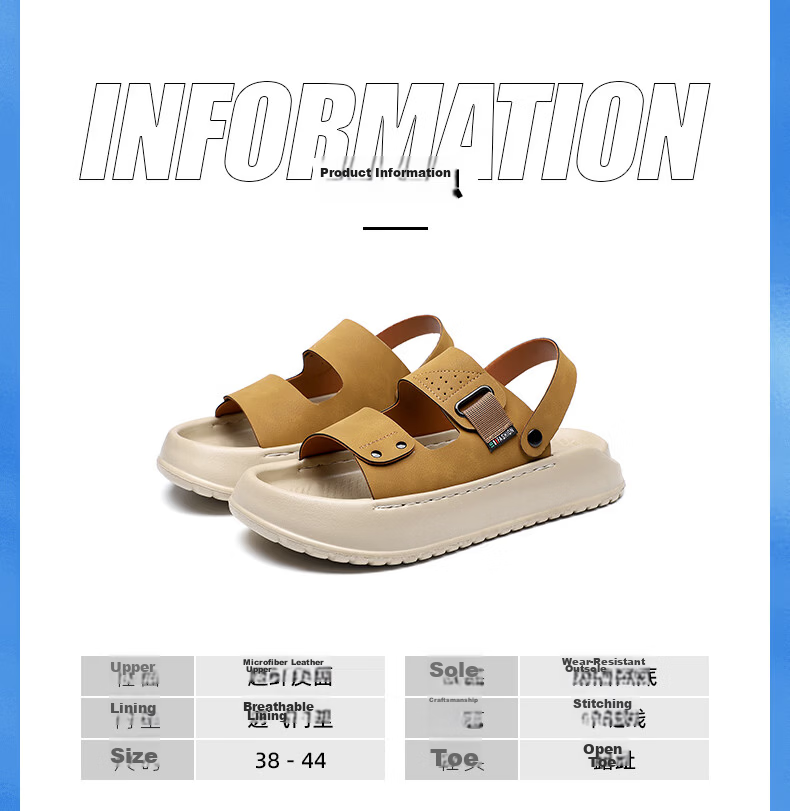 MEXICAN Spring Summer New Men's Sandals Beach Shoes Two-Way Slippers Breathable Dark Green Size 40 8