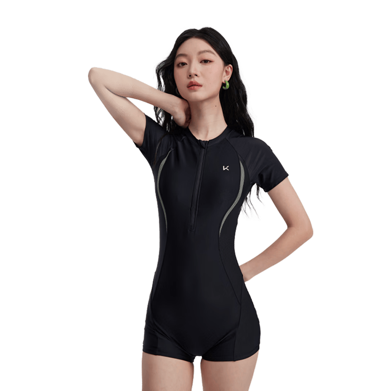 Keep Women's One-Piece Swimsuit, Slimming, Professional Adult Swimwear, Concealing, Hot Spring Resort Style, New 2026 Model, Black, Size L