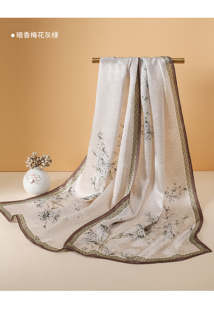 Shanghai Story Women's 100% Mulberry Silk Pearl Satin Long Scarf Shawl Gift Box for Girlfriend Valentine's Birthday Present 5