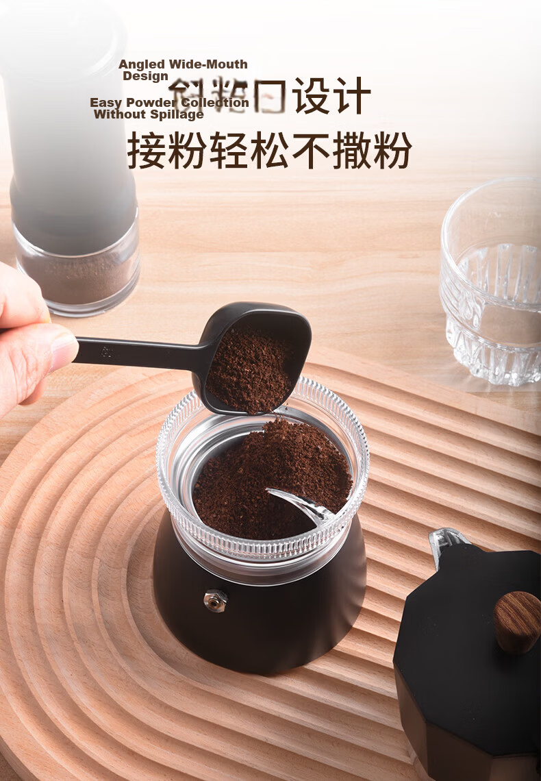 CLITON Small Pour-Over Coffee Maker Italian Espresso Machine Moka Pot Coffee Distributor Round Filter Paper 4-Piece Set 12