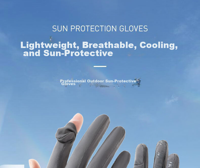 TUCANO Women's Summer Thin Sunscreen Gloves UV Protection Driving Cycling Non-Slip Fingerless Touchscreen Ice Silk Gloves 1