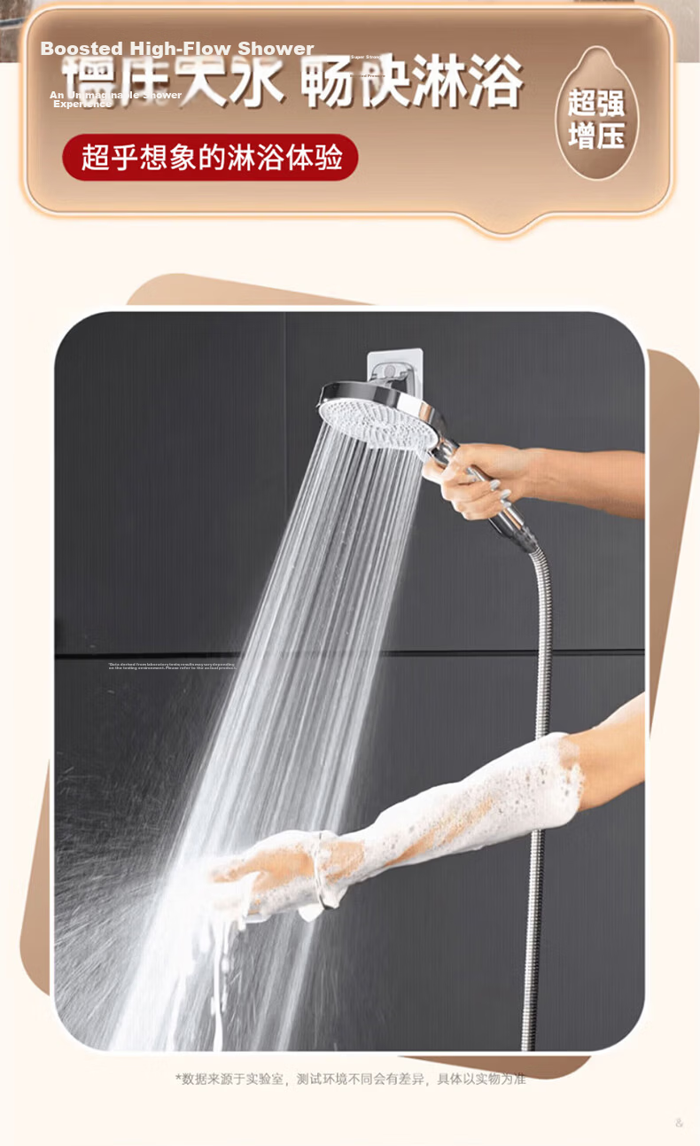 X-GRKE Seiko Pressurized Shower Head Set with Hose, 5-Mode Adjustable High-Pressure Bathroom Shower Sprayer 6