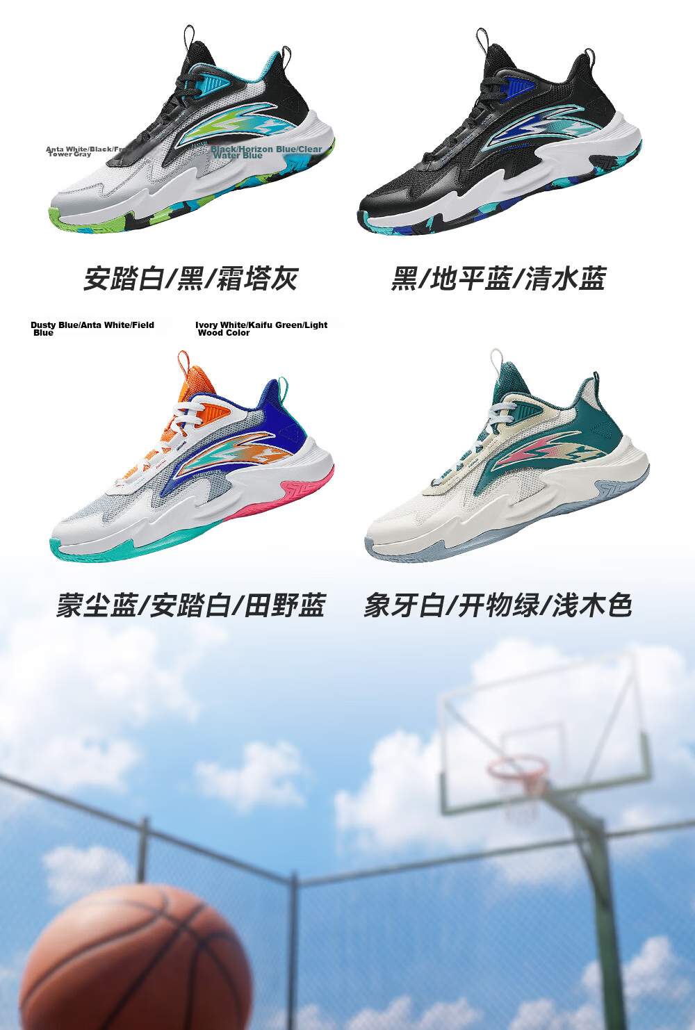Anta Kids Boys Sports Shoes 2026 Summer Breathable Mesh Trial Basketball Shoes A12621111 8