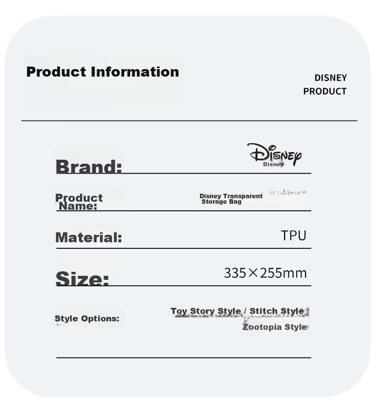 Disney Transparent Pencil Case Student Portable Waterproof Pencil Bag Exam Pencil Case Boys Girls Stationery Bag Stitch 7