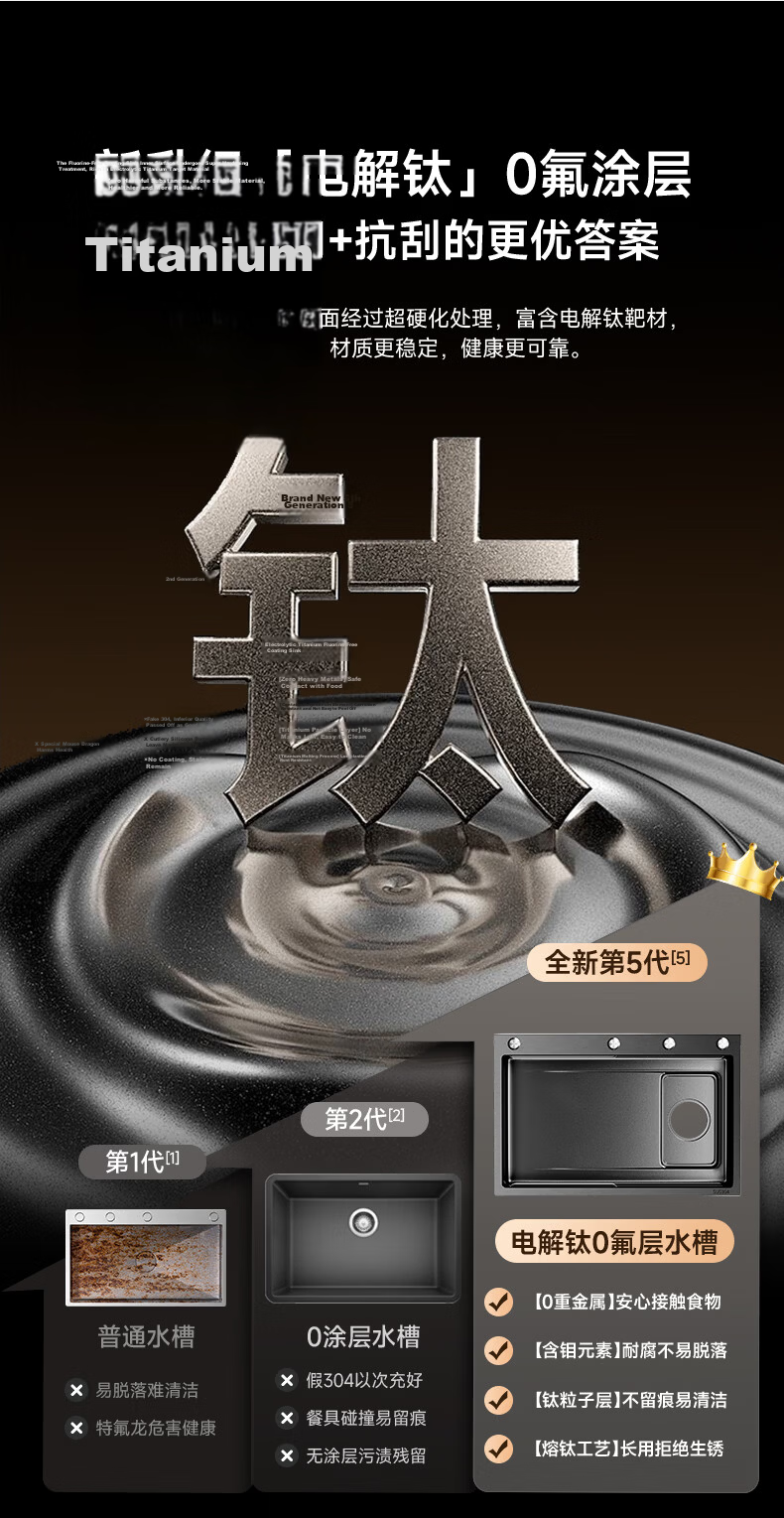 DONGPENG Kitchen Sink Large Single Bowl National Standard 304 Stainless Steel Vegetable Washing Basin Integrated Sink with Strainer 4mm Thickened 8045 8