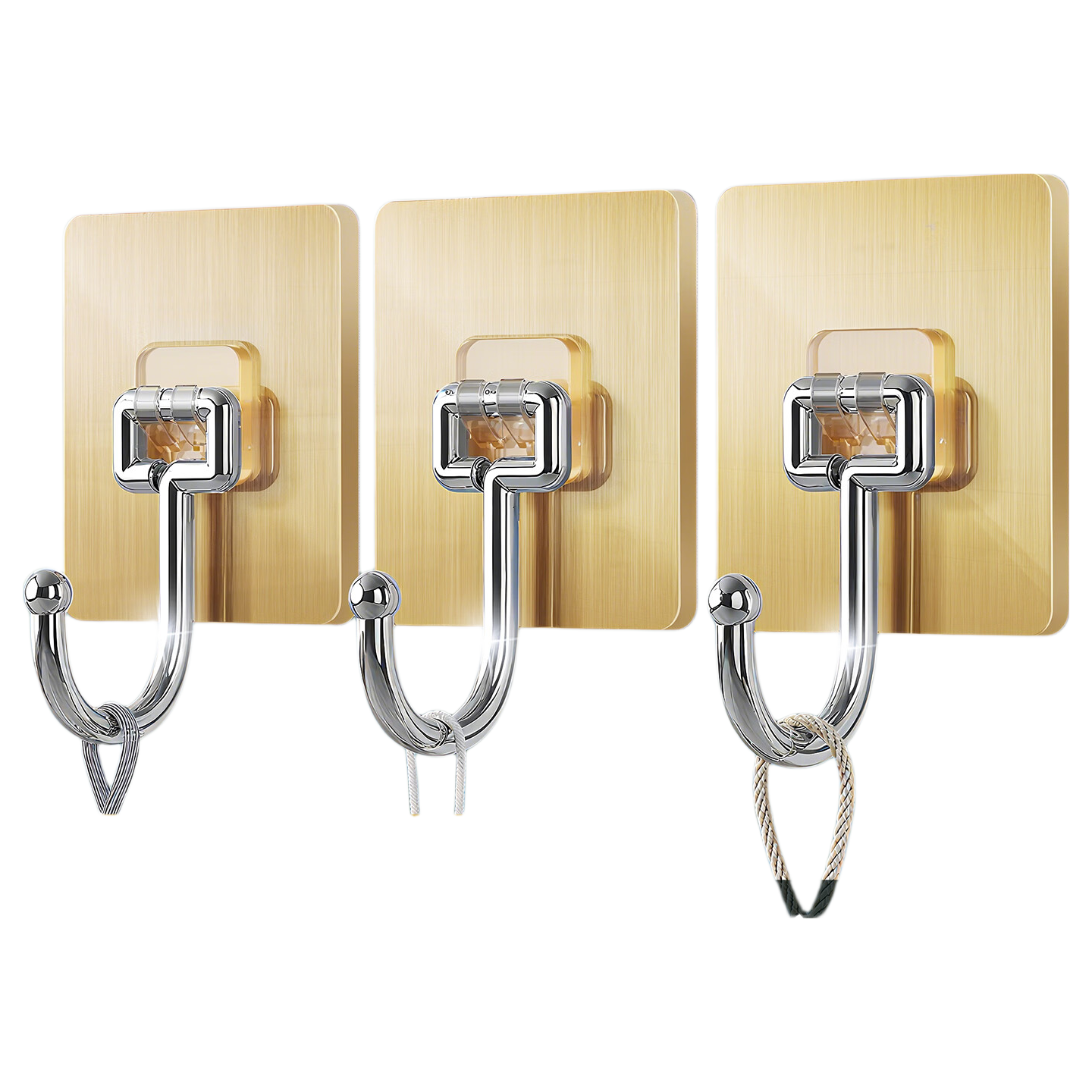 Baicaoyuan Strong Adhesive Hook Large Thickened Curved No-Drill Wall Hook Gold
