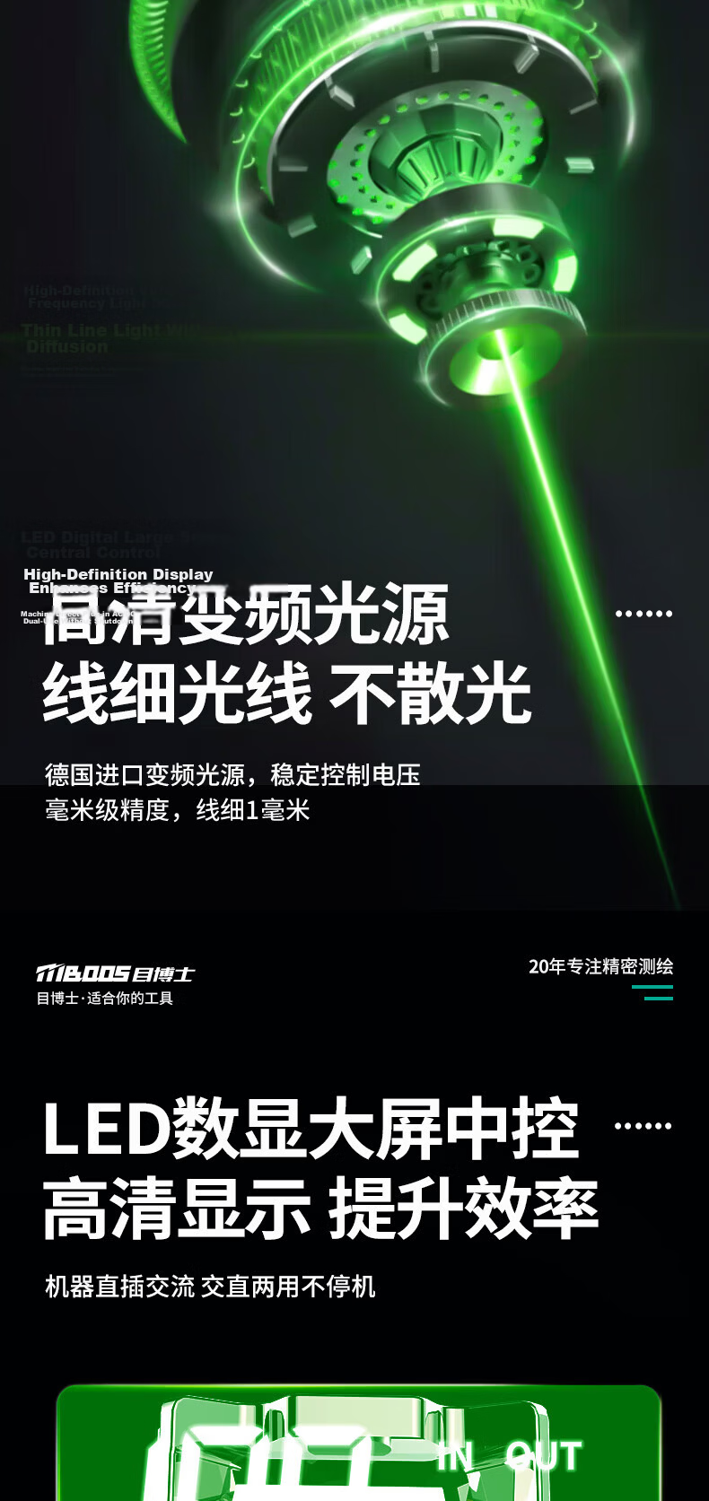 Dr. Mu Laser Level Infrared High-Precision Strong Light Fine Line Outdoor Sunlight Special 2-Line 5 Green Light 7