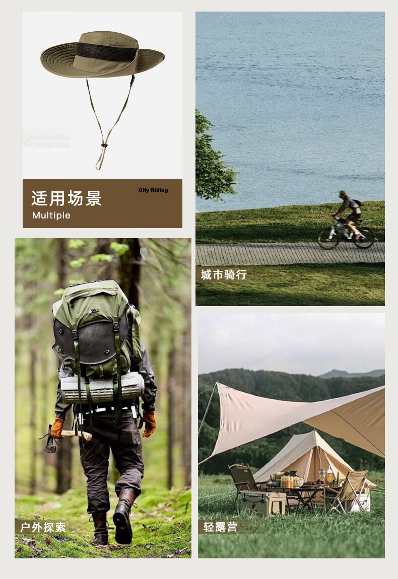 TOPEX Outdoor Wide Brim Hiking Hat for Men Summer Mountaineering Fishing UV Protection Breathable Quick-Dry Bucket Hat 5