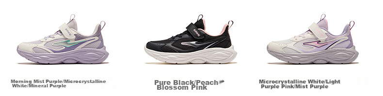 ERKE Kids Unisex Sports Shoes Children's Mesh Basic Running Shoes Microcrystal White/Black/Gravel Gray Size 38 31