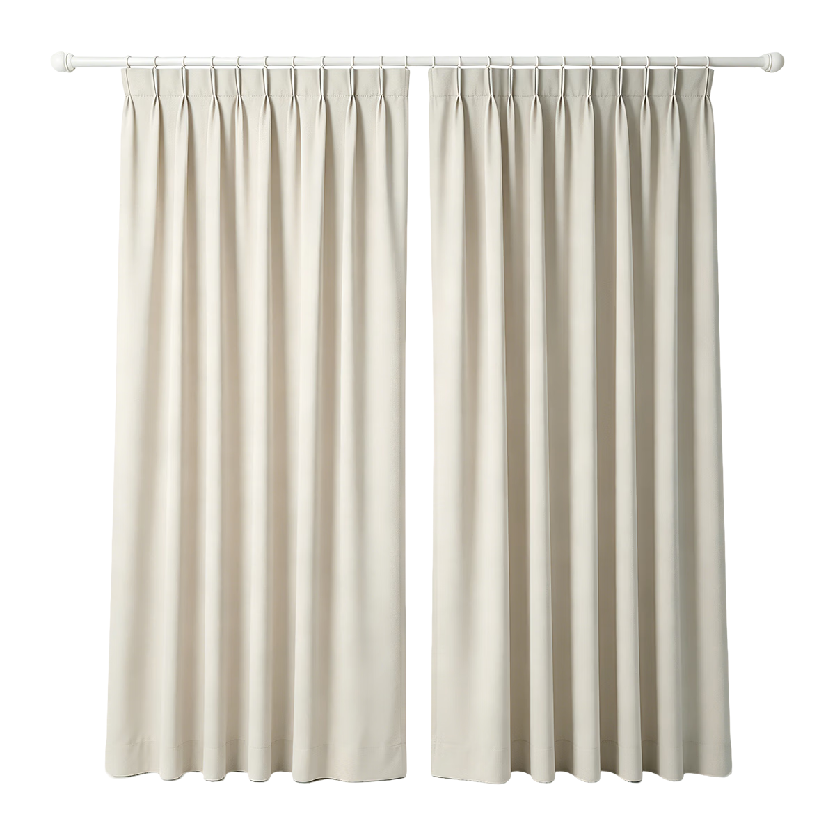JD Original Black Beini Beige Curtains, 99% Blackout Finished Curtains for Bedroom And Living Room, Hook-Style, Width 1.5m * Height 2m