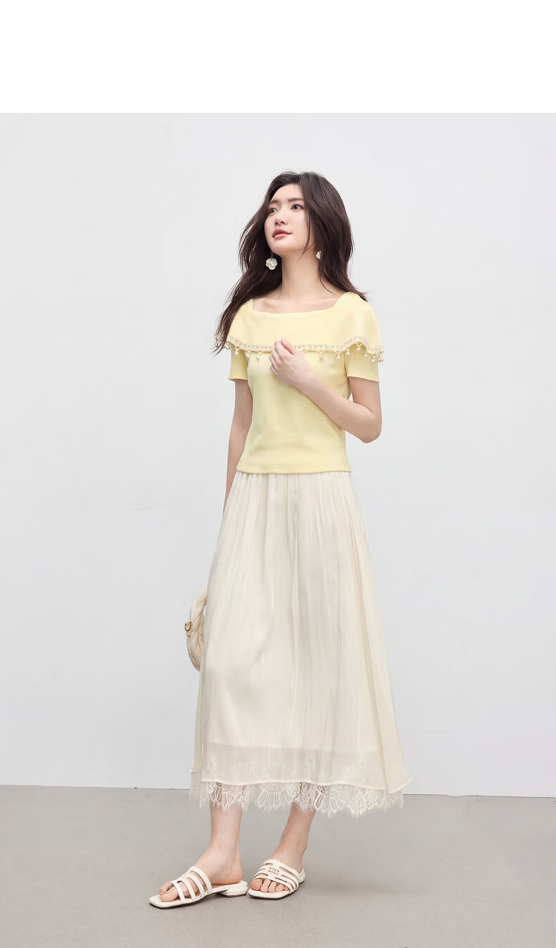Sllsky Bohemian Tassel Square Neck T-Shirt Women Unique Design Off-Shoulder Crop Top 2026 Summer 16