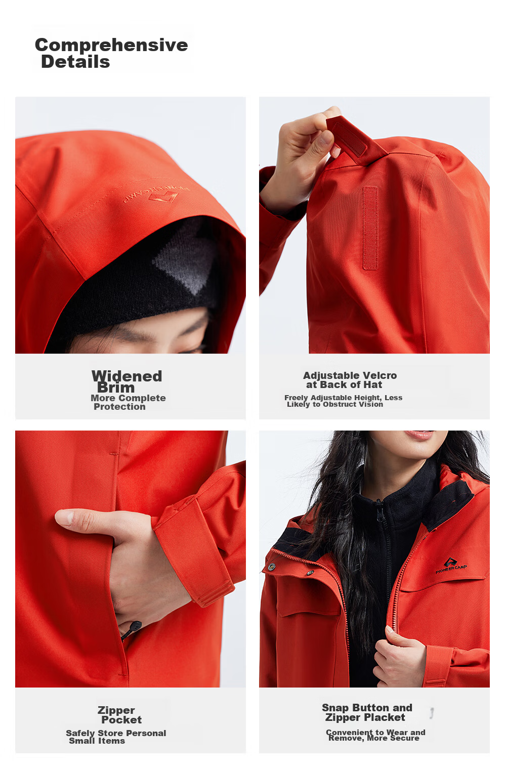 Toread Suzaku 2.0 3-in-1 Women's Spring Autumn Outdoor Windproof Waterproof Hiking Mountaineering Jacket Unisex 10