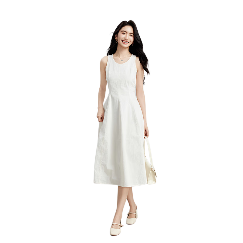 Miss Bird Women's High-End Summer Sleeveless Waist Slimming Office Fitted Tank Dress