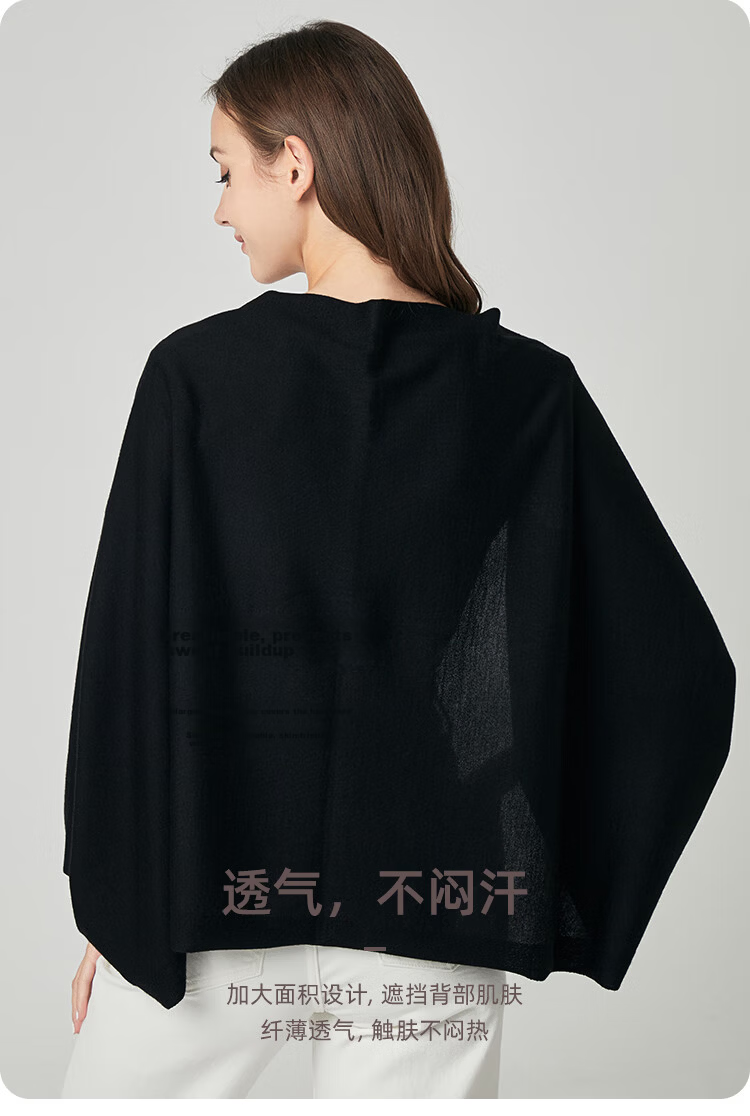 JIUMU Wool Shawl Scarf for Women Summer Lightweight Warm Air Conditioning Shawl Office Nap Blanket PJ001 Beige 3
