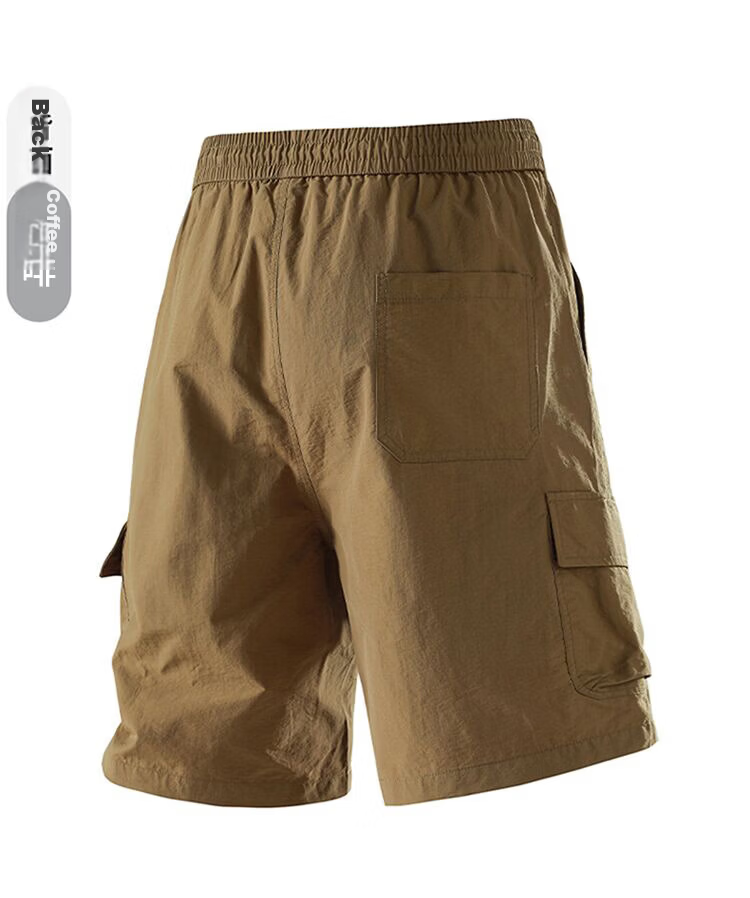 JEEP Men's Ice Silk Summer Thin Workwear Shorts, Quick-Dry Casual Five-Point Pants, Coffee, 2XL 11