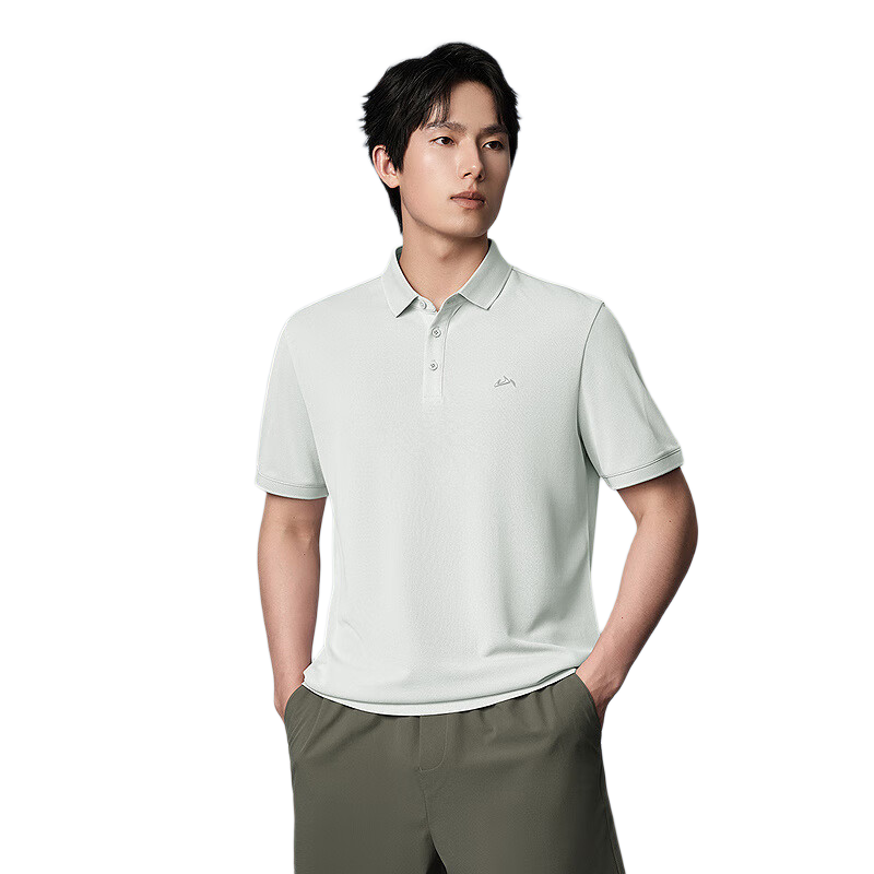 HLA Short-Sleeve Polo Shirt for Men, Shan Bu Zai Gao Series, Moisture-Wicking And Quick-Drying Short Sleeves for Men in Summer