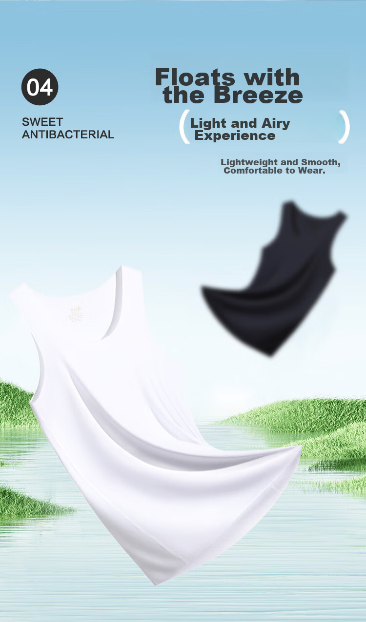 Hodo 2-Pack 50S Modal Seamless Vest for Men Soft Sports Sweat-Absorbing Breathable Base Shirt 5
